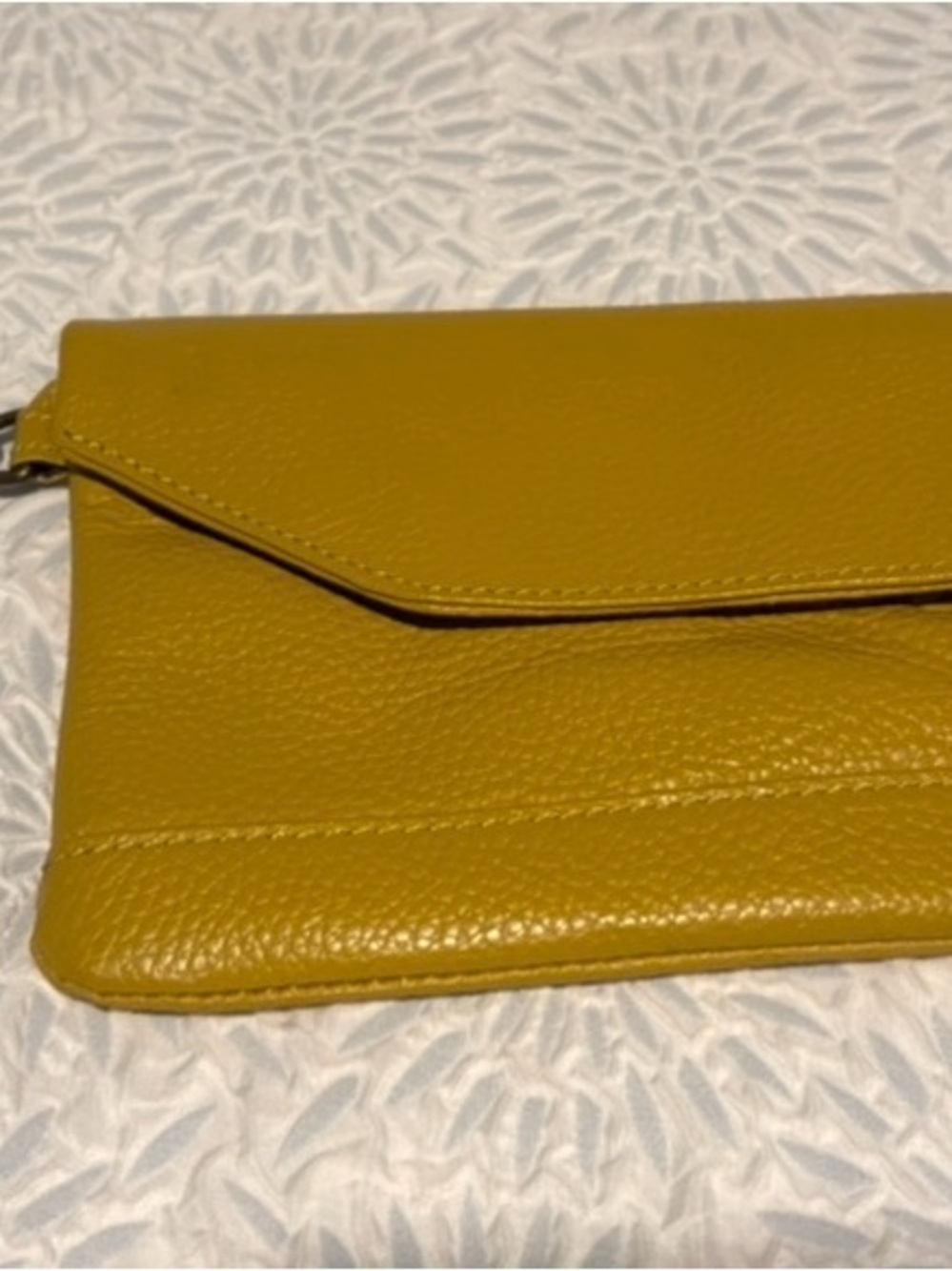 LL Bean Signature Mustard Yellow Leather wristlet